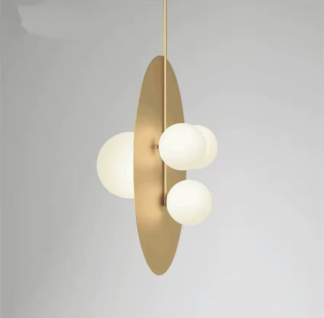 Gold Disc Globe Pendant Light