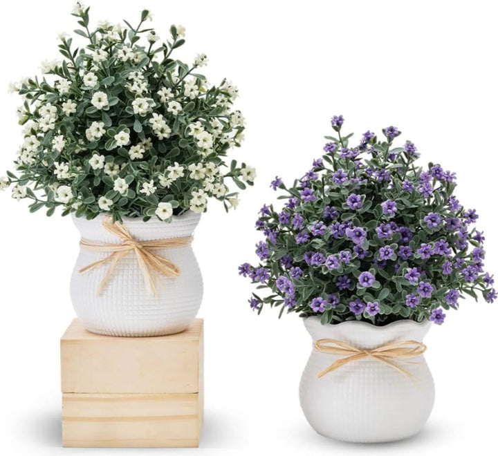 Artificial Flower Pots Set of 4 different colors