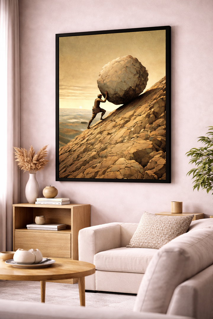 Sisyphus Perseverance Canvas Art