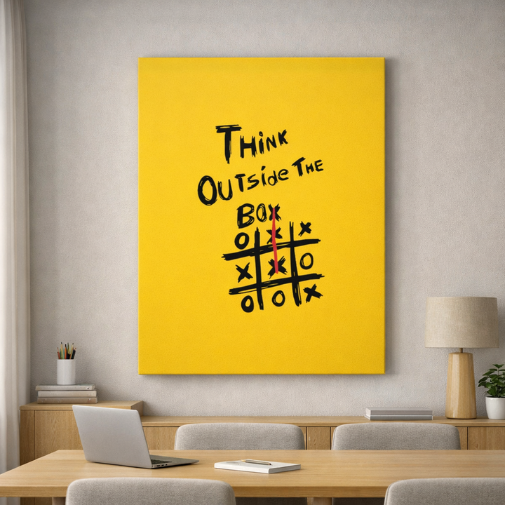 Think Outside The Box Yellow Canvas