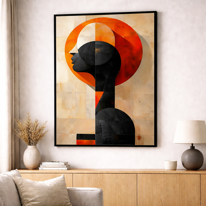 Abstract Female Silhouette Framed Art