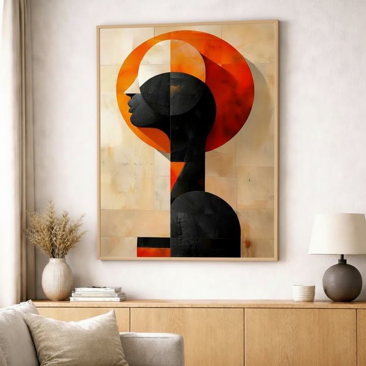 Abstract Female Silhouette Canvas Art