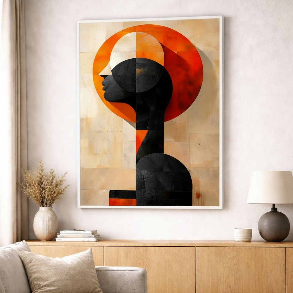 Abstract Female Silhouette Canvas Art
