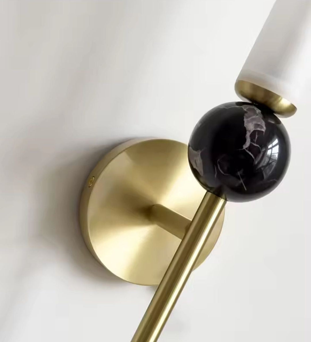 Modern Wall Sconce with Black and Gold Accents