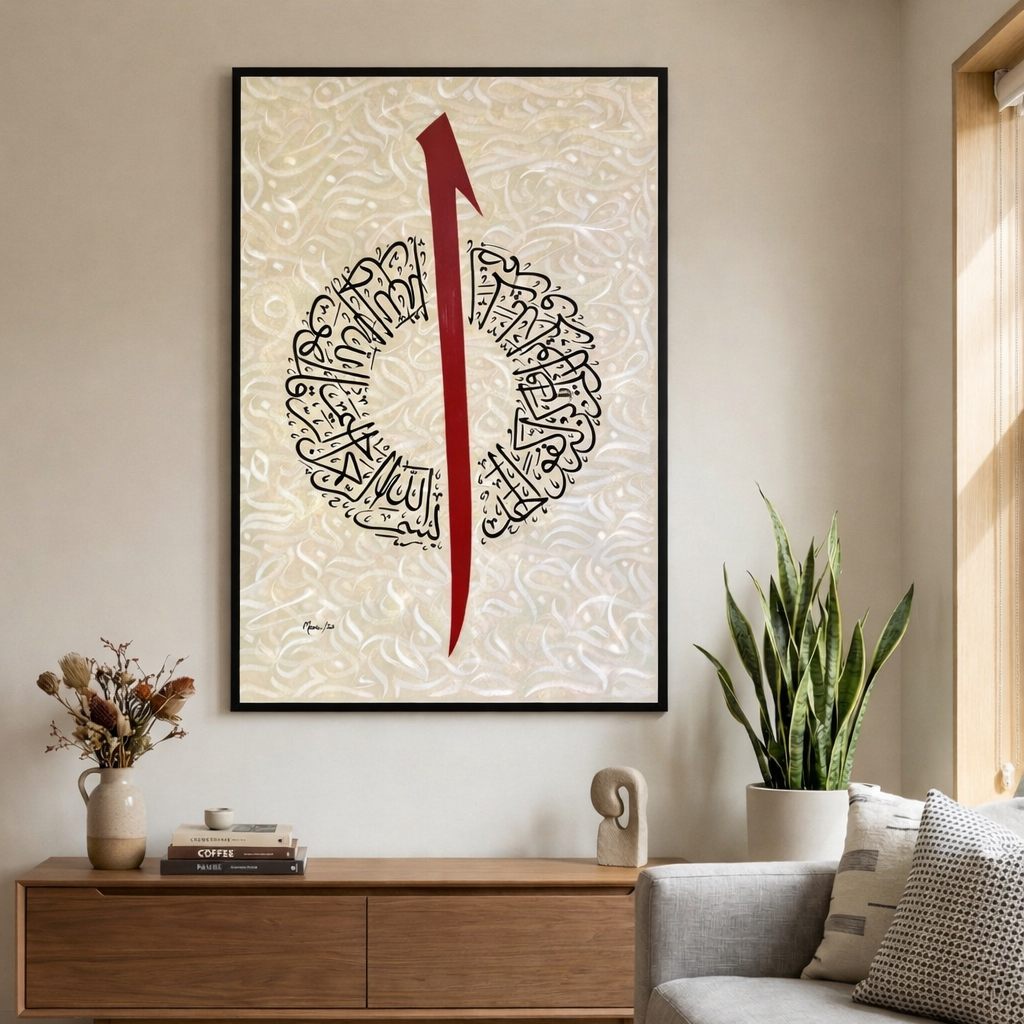 Arrow of Faith Islamic Calligraphy Canvas