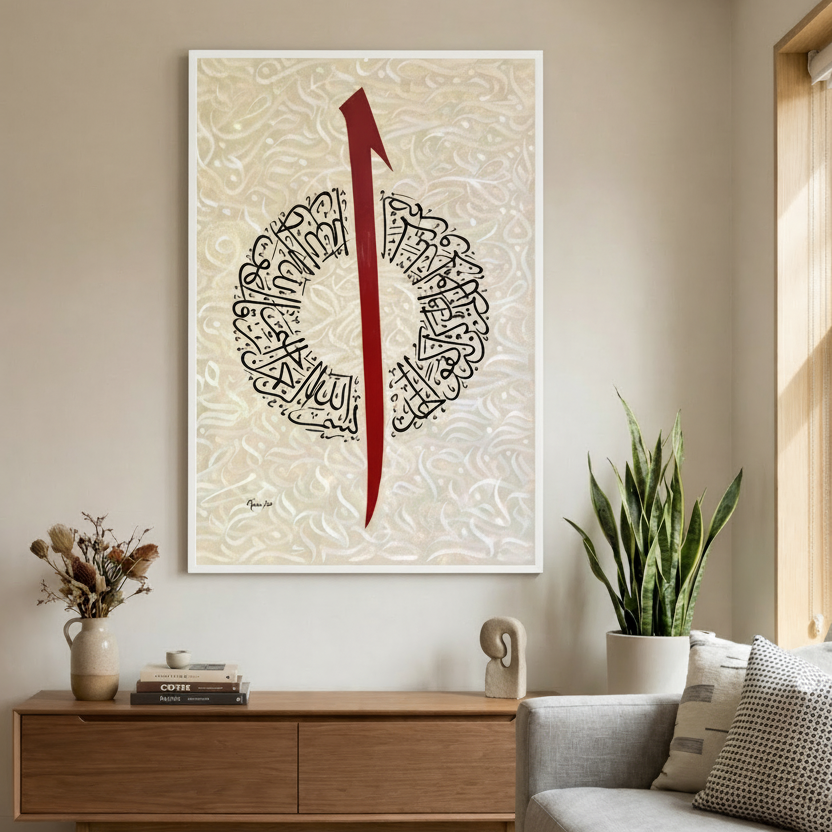 Arrow of Faith Islamic Calligraphy Canvas