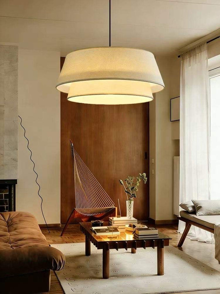 Layered Fabric Drum Pendant