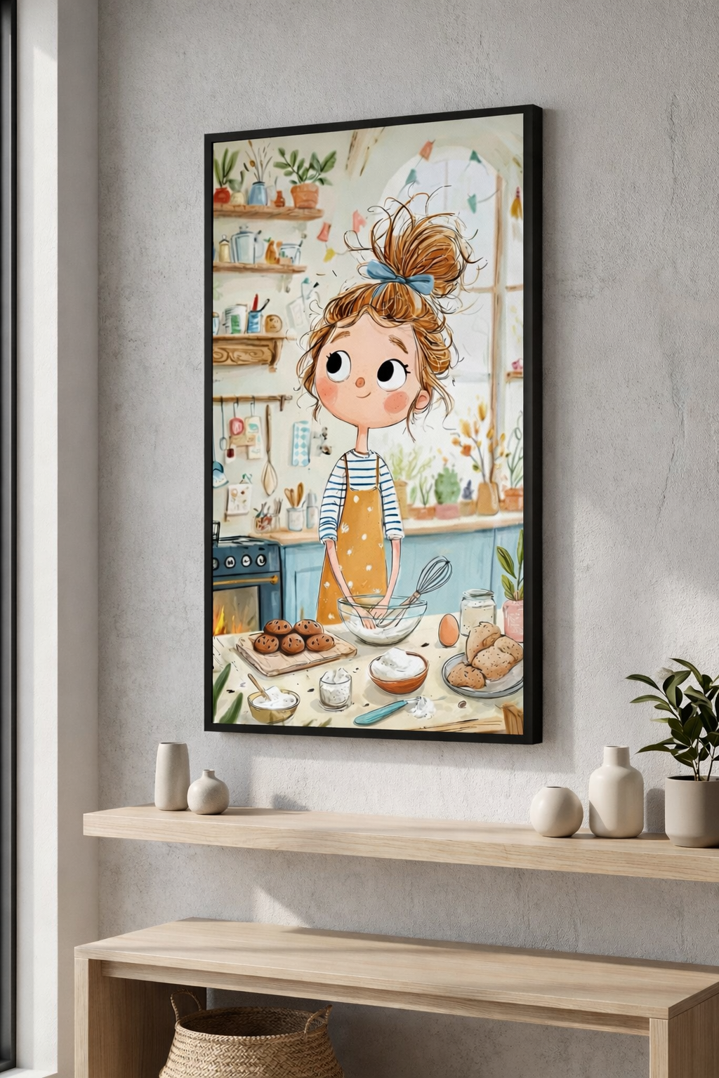 Whimsical Girl Baking Canvas Art