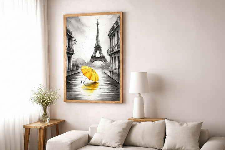 Paris Eiffel Tower Umbrella Canvas Art