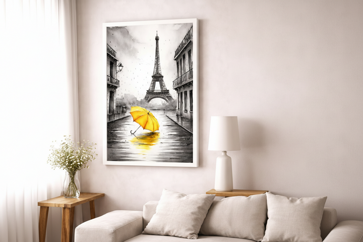 Paris Eiffel Tower Umbrella Canvas Art