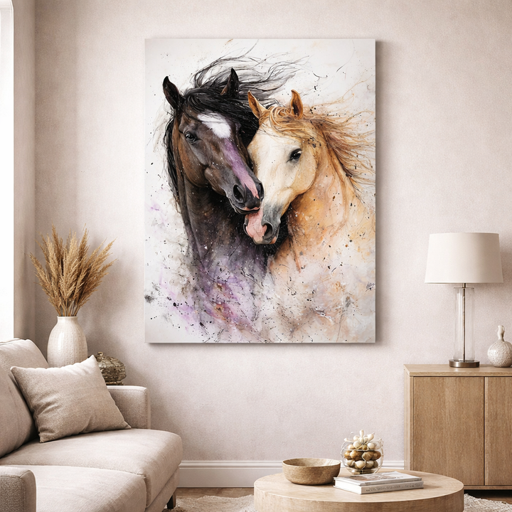 Watercolor Horses Canvas