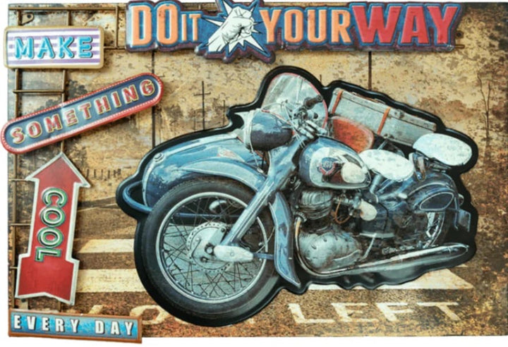 'Do It Your Way' Retro Motorcycle Wall Art