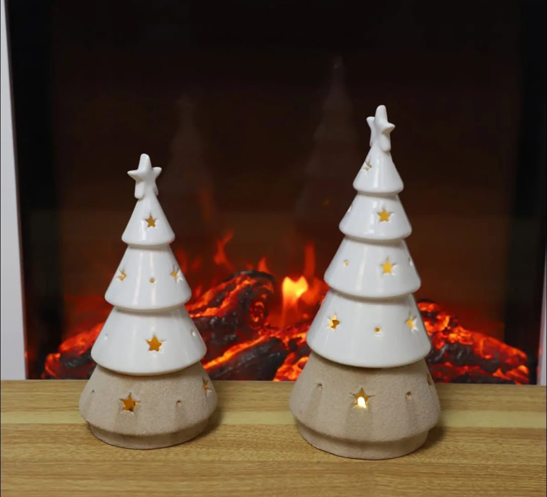 Ceramic Christmas Tree Set of 2