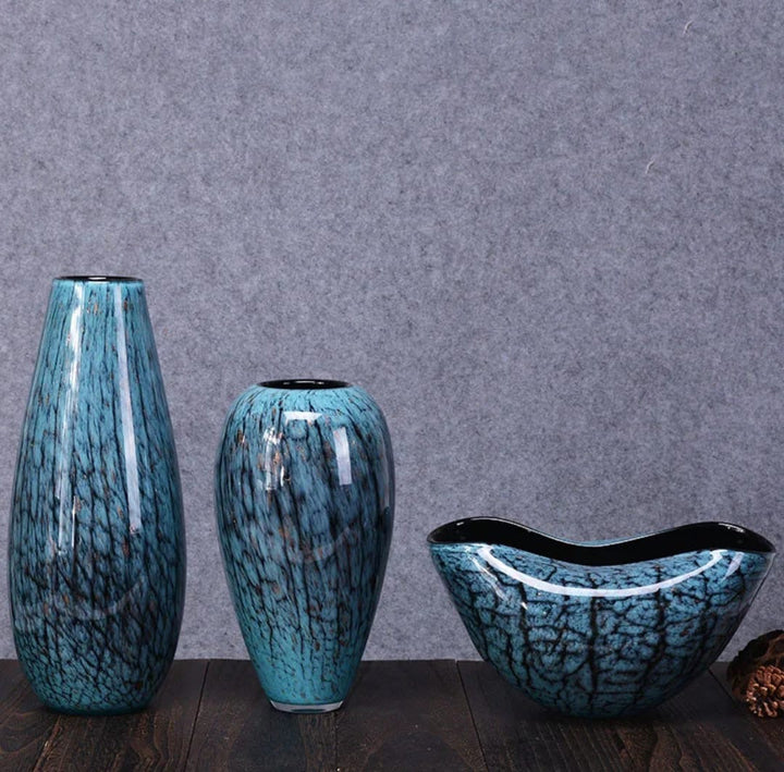 Blue Crackle Glaze Ceramic Vases
