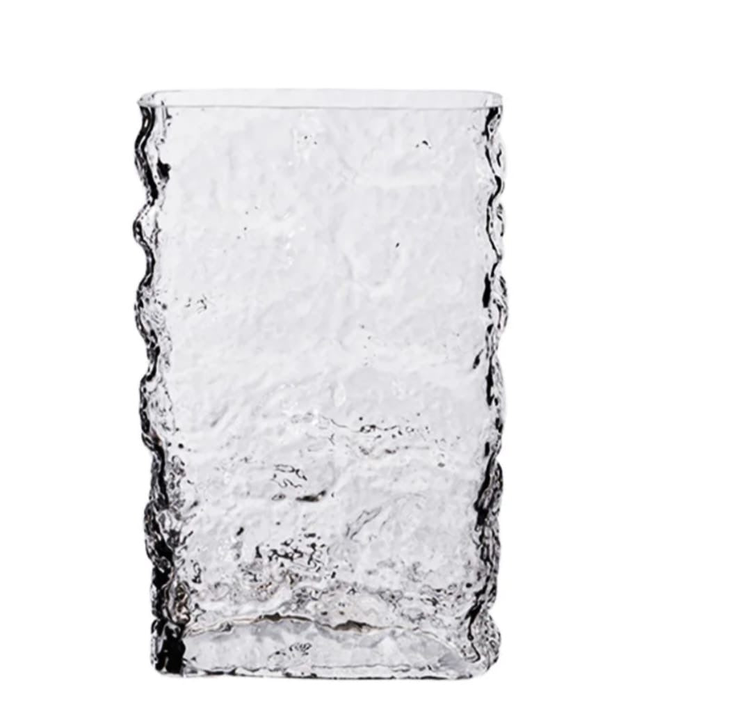Textured Clear Glass Tumbler