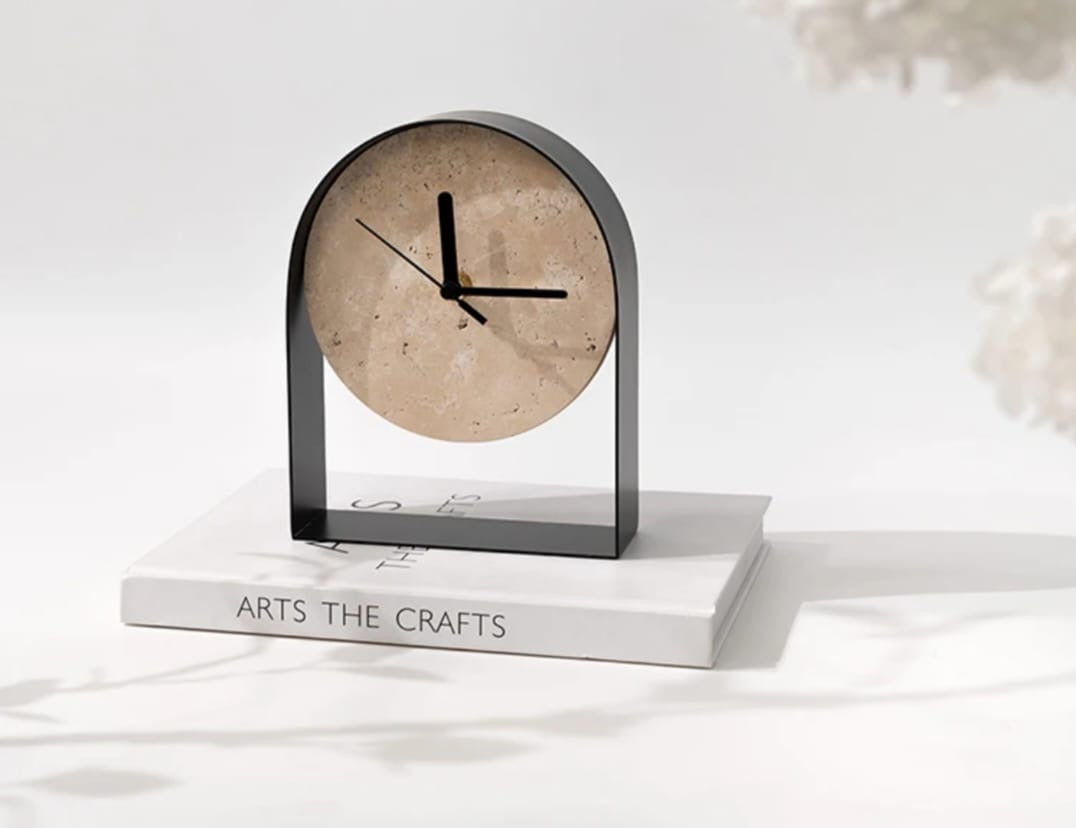 Minimalist Stone Face Table Clock