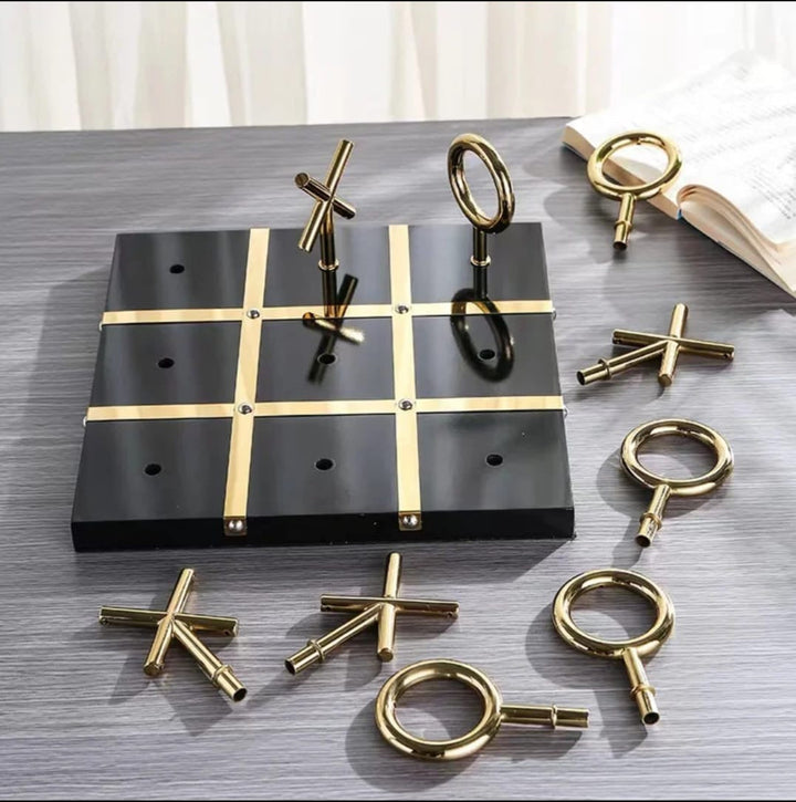 Luxury Gold & Marble Tic Tac Toe Game Decor