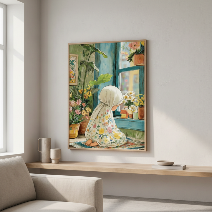 Peaceful Prayer Girl Canvas Art