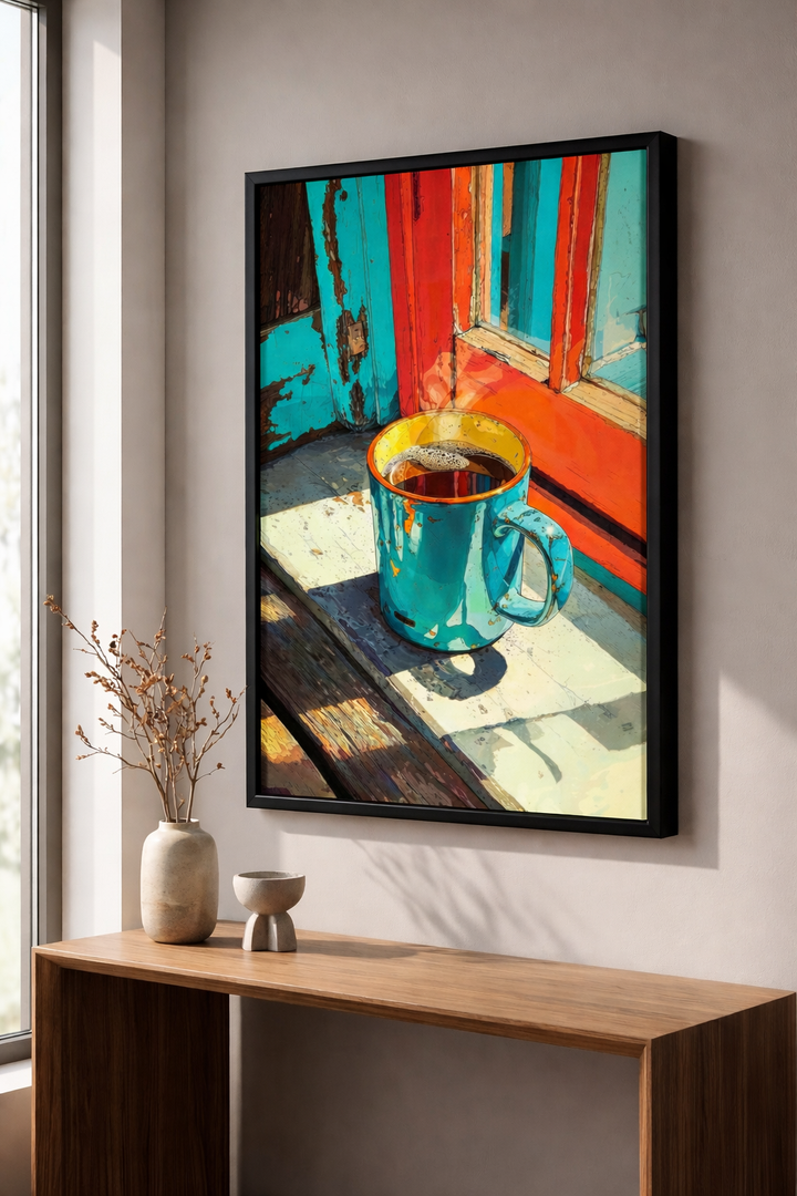 Morning Coffee by the Window Canvas Wall Art