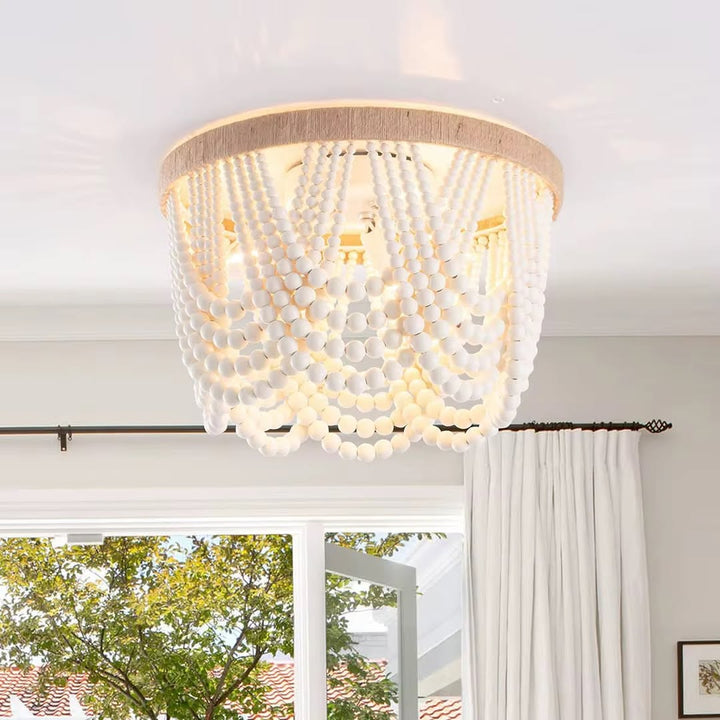 Rustic Boho Beaded Ceiling Light