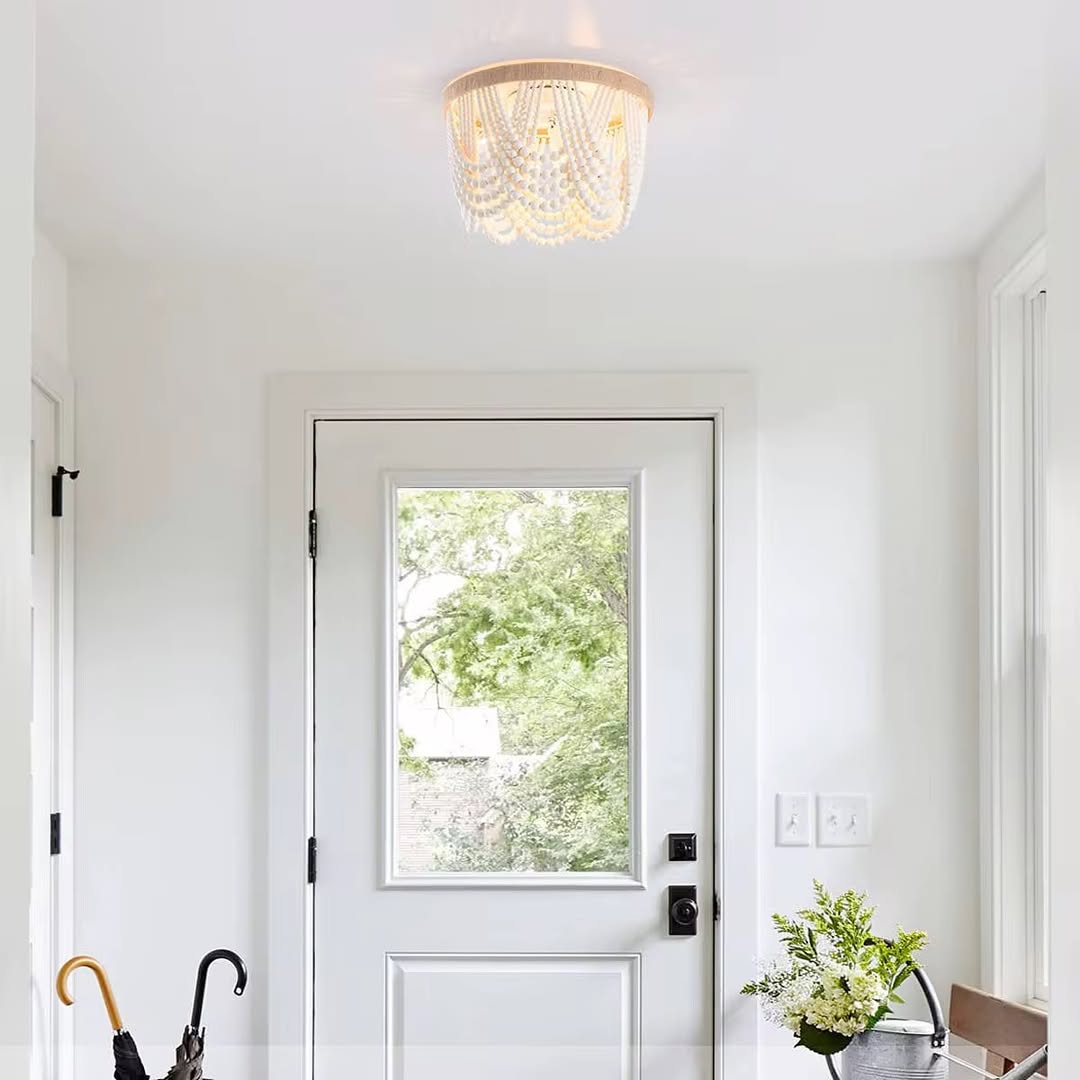 Rustic Boho Beaded Ceiling Light