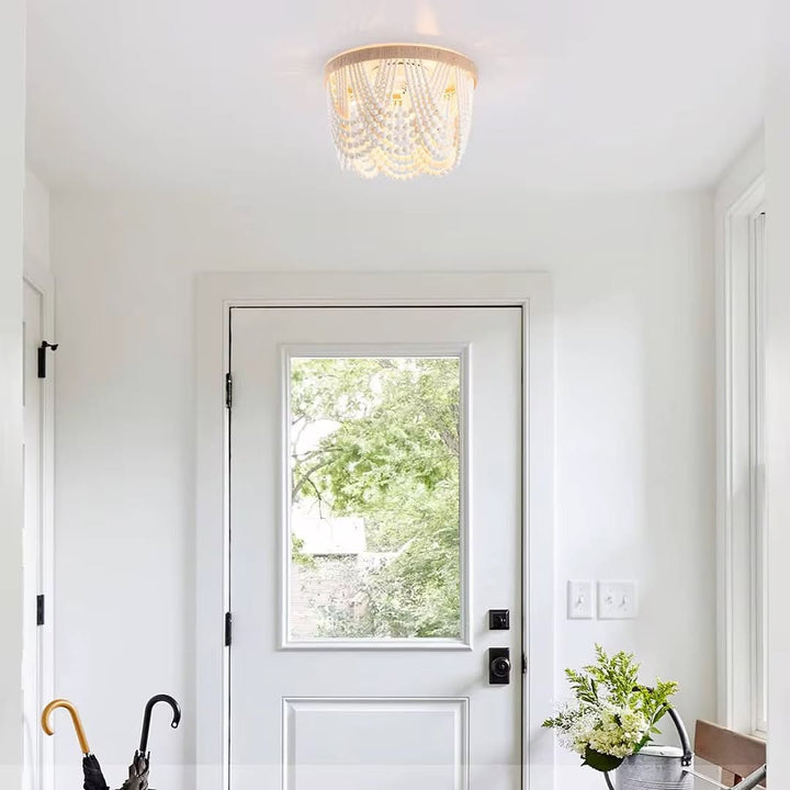 Rustic Boho Beaded Ceiling Light