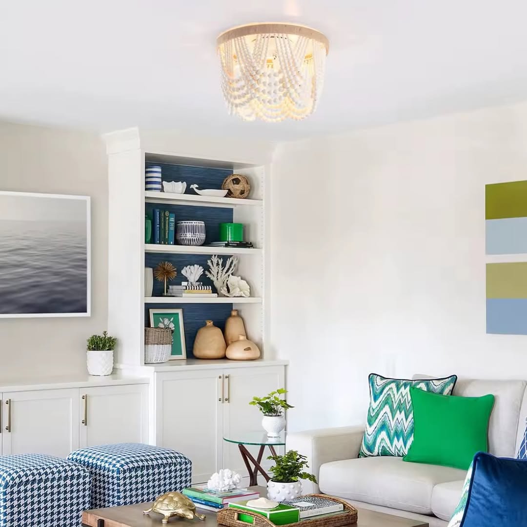 Rustic Boho Beaded Ceiling Light