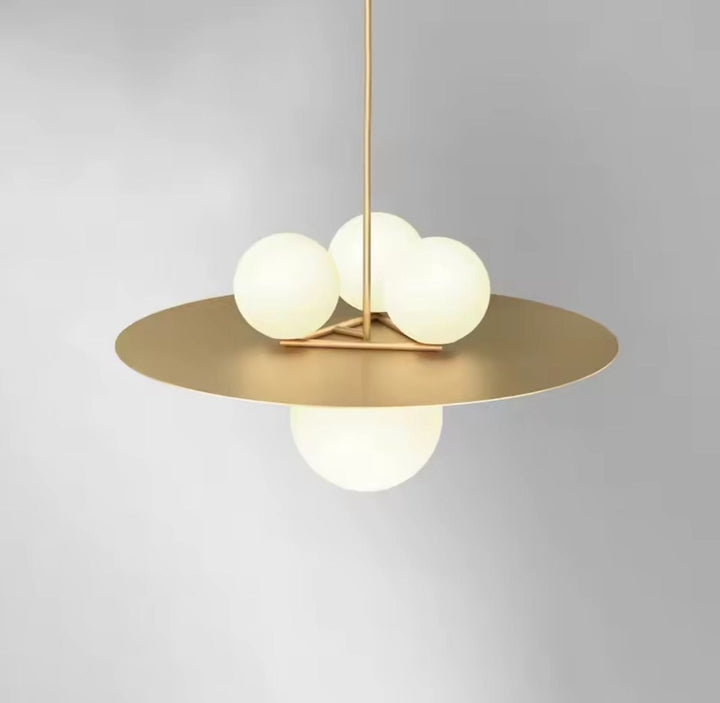 Gold Disc Globe Pendant Light