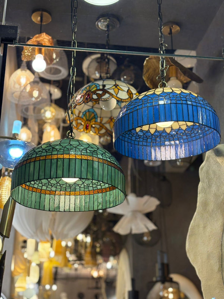 Blue Mosaic Glass Pendant