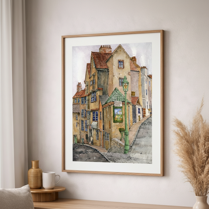 European Street Watercolor Canvas Art