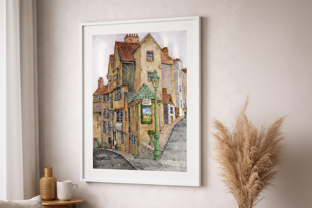 European Street Watercolor Canvas Art