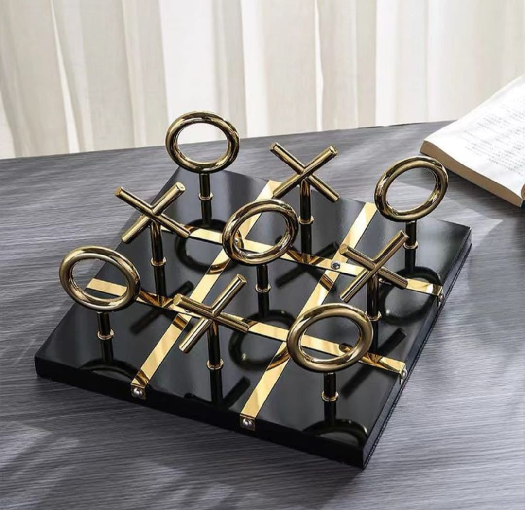 Luxury Gold & Marble Tic Tac Toe Game Decor