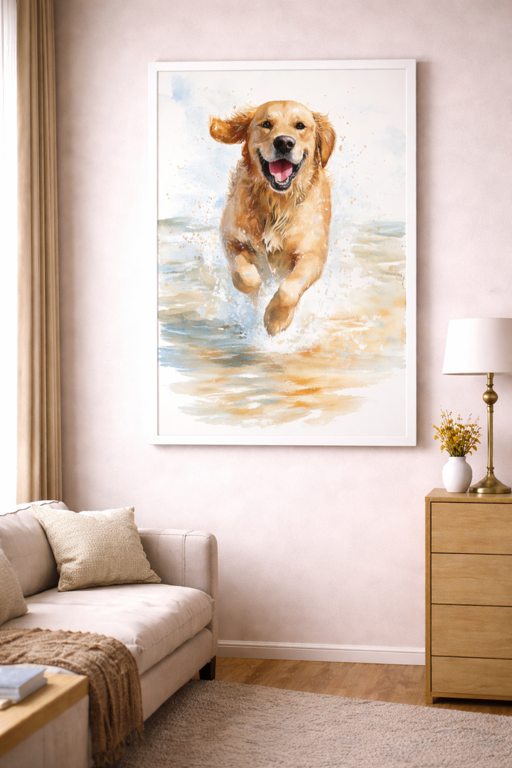 Happy Dog Beach Canvas