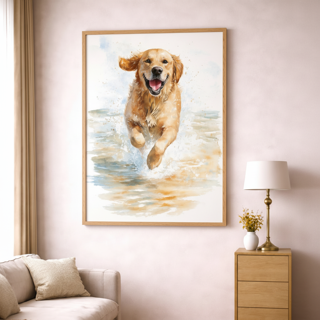 Happy Dog Beach Canvas