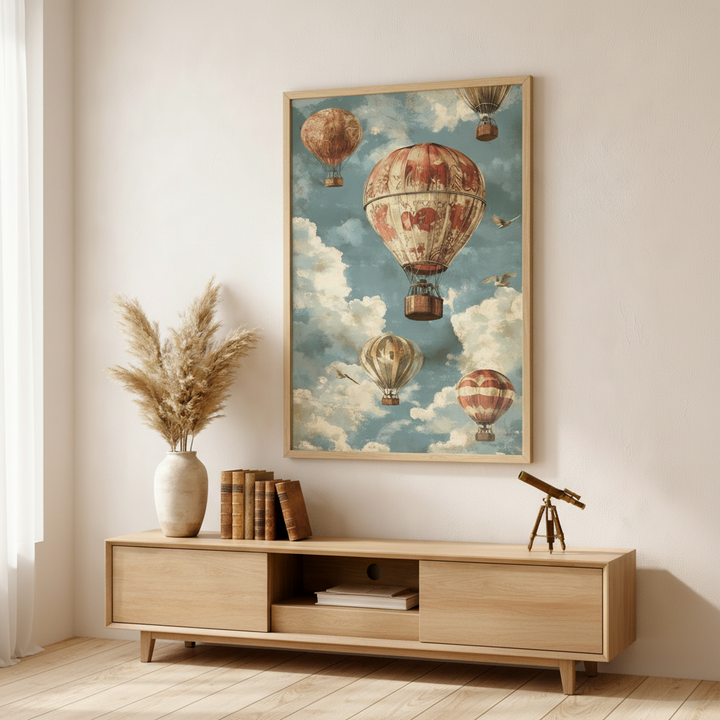 Vintage Hot Air Balloon Canvas Art