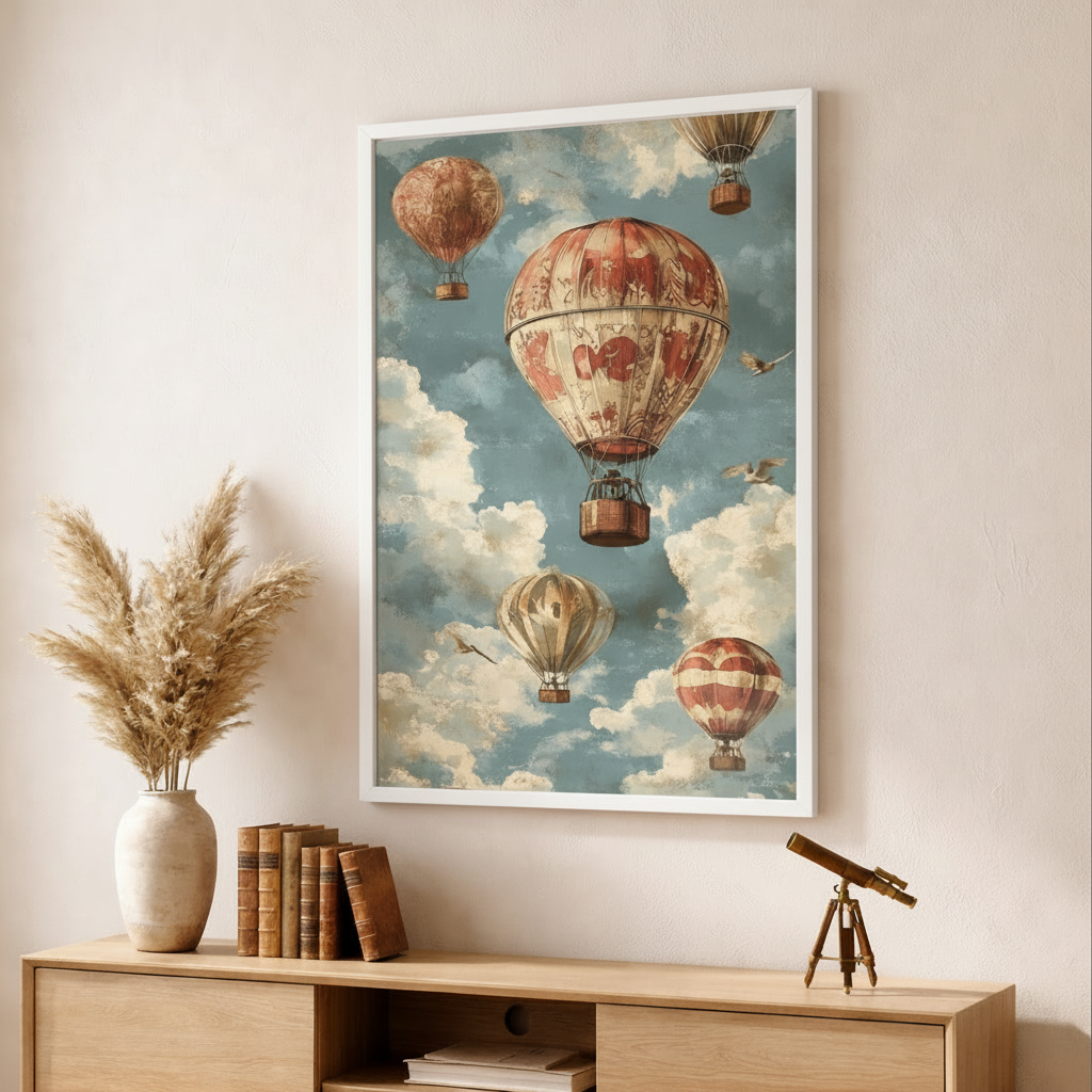 Vintage Hot Air Balloon Canvas Art