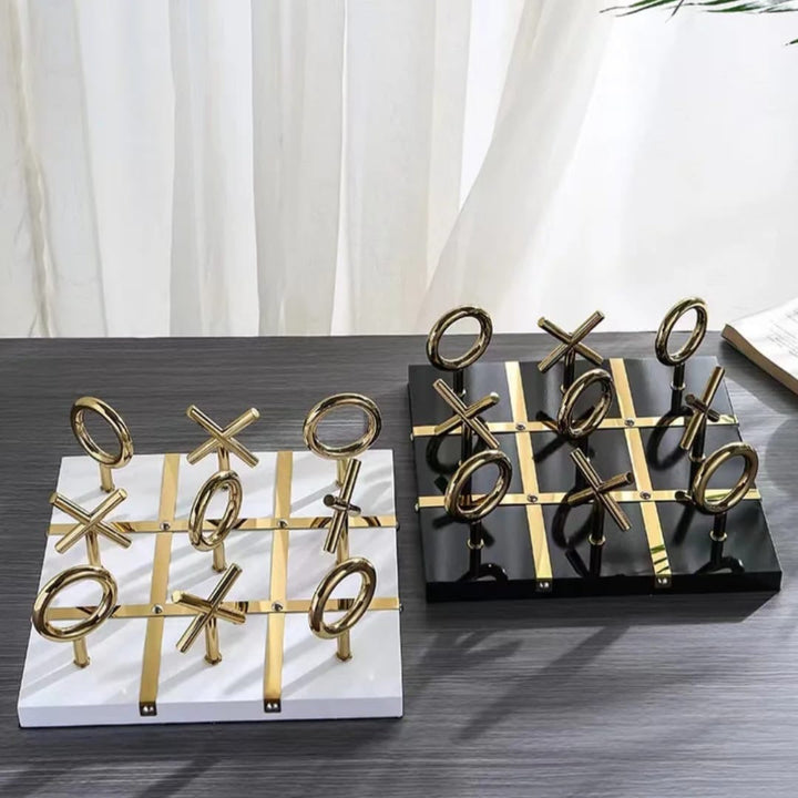 Luxury Gold & Marble Tic Tac Toe Game Decor