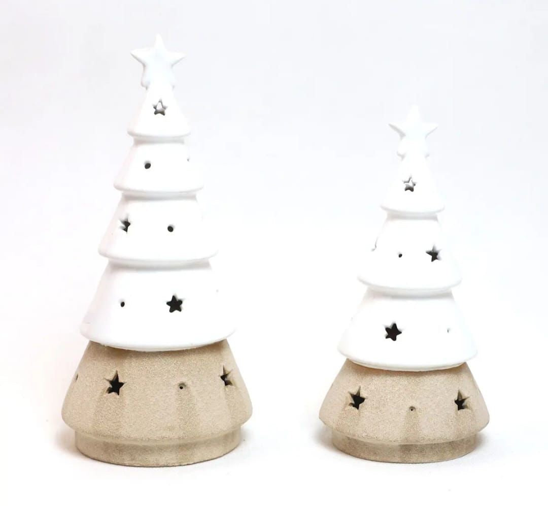 Ceramic Christmas Tree Set of 2