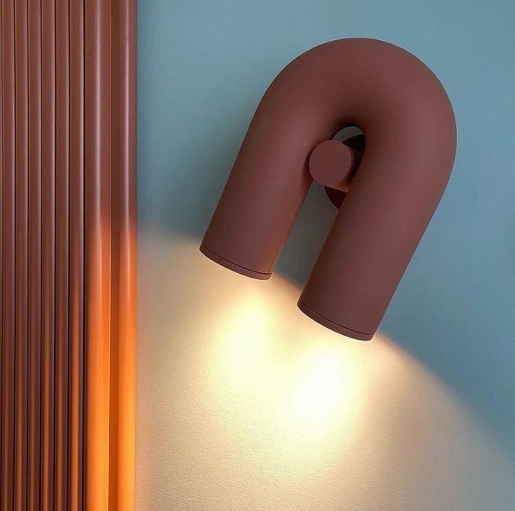 Modern Black or Brick color Double Wall Light