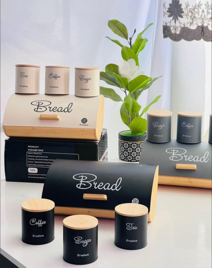Bread Box & Canister Storage Set
