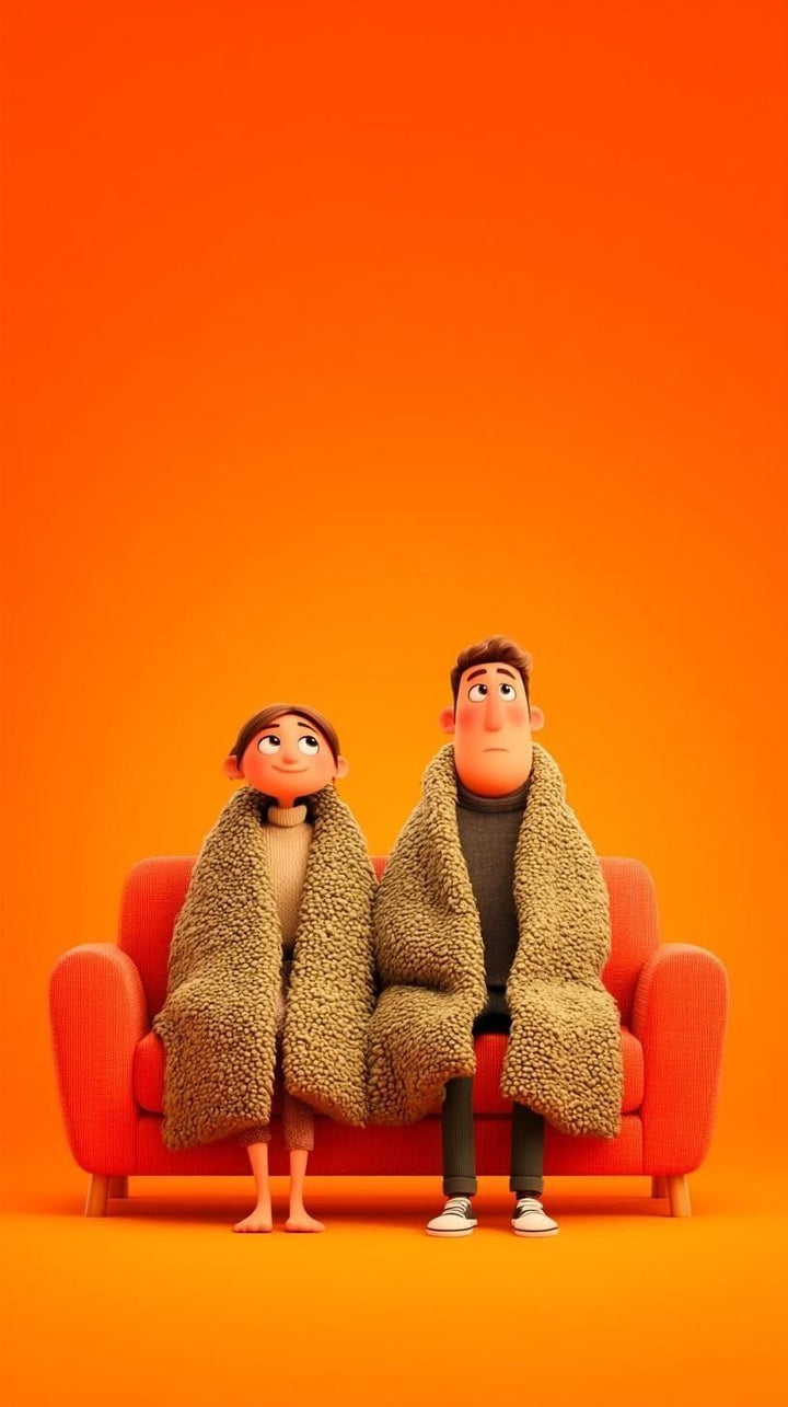 Cozy Couple Orange Canvas