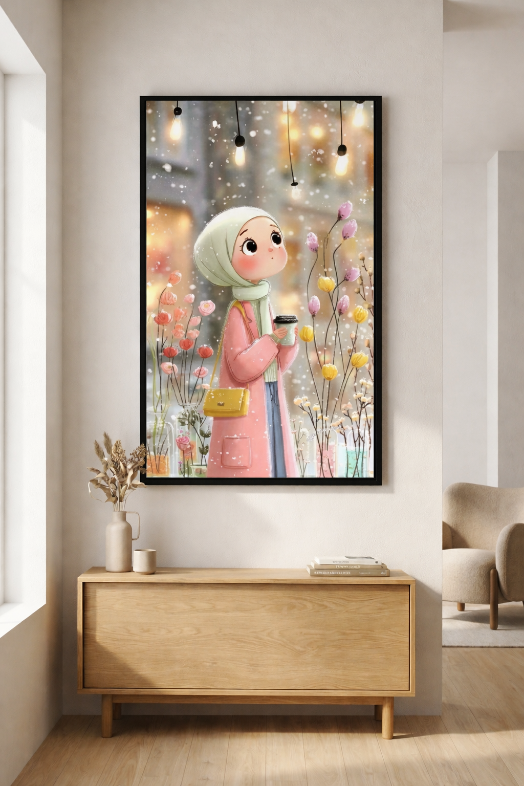 Cozy Winter Girl Canvas Art
