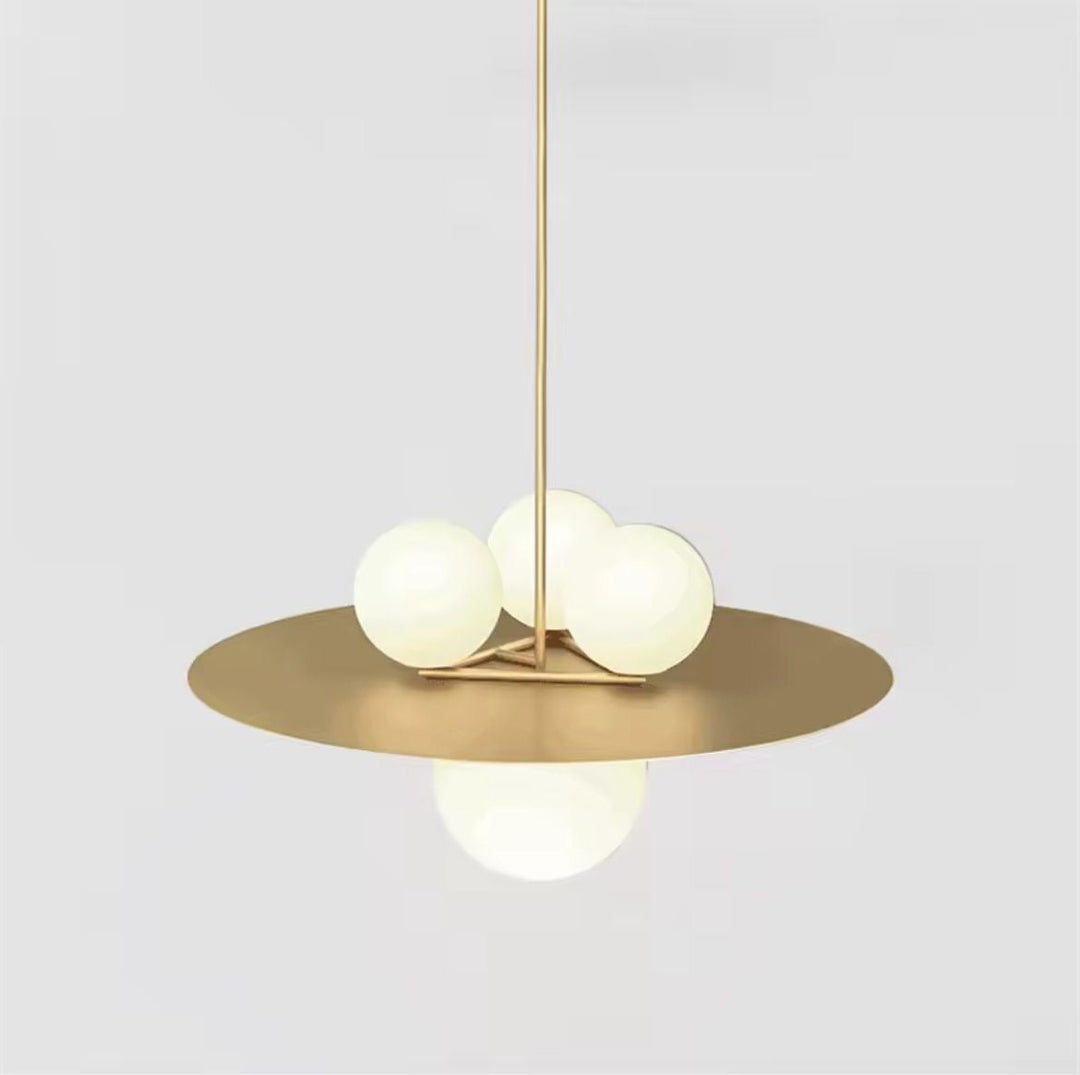 Gold Disc Globe Pendant Light