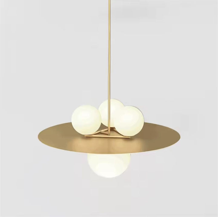Gold Disc Globe Pendant Light