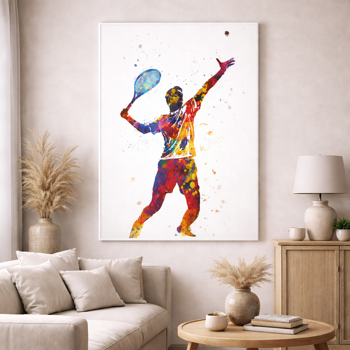 Colorful Tennis Player Canvas