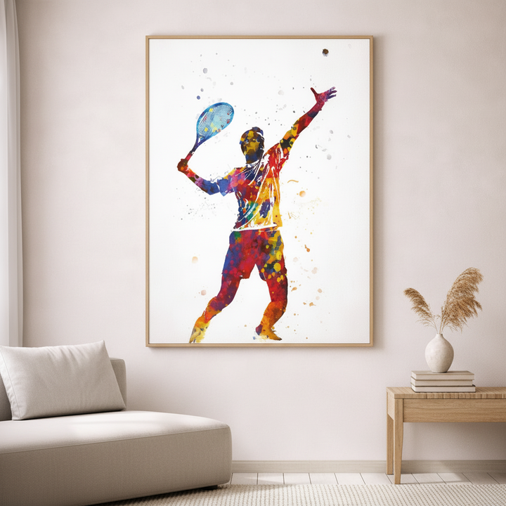 Colorful Tennis Player Canvas