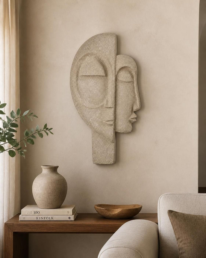 Abstract Two-Face Sculpture