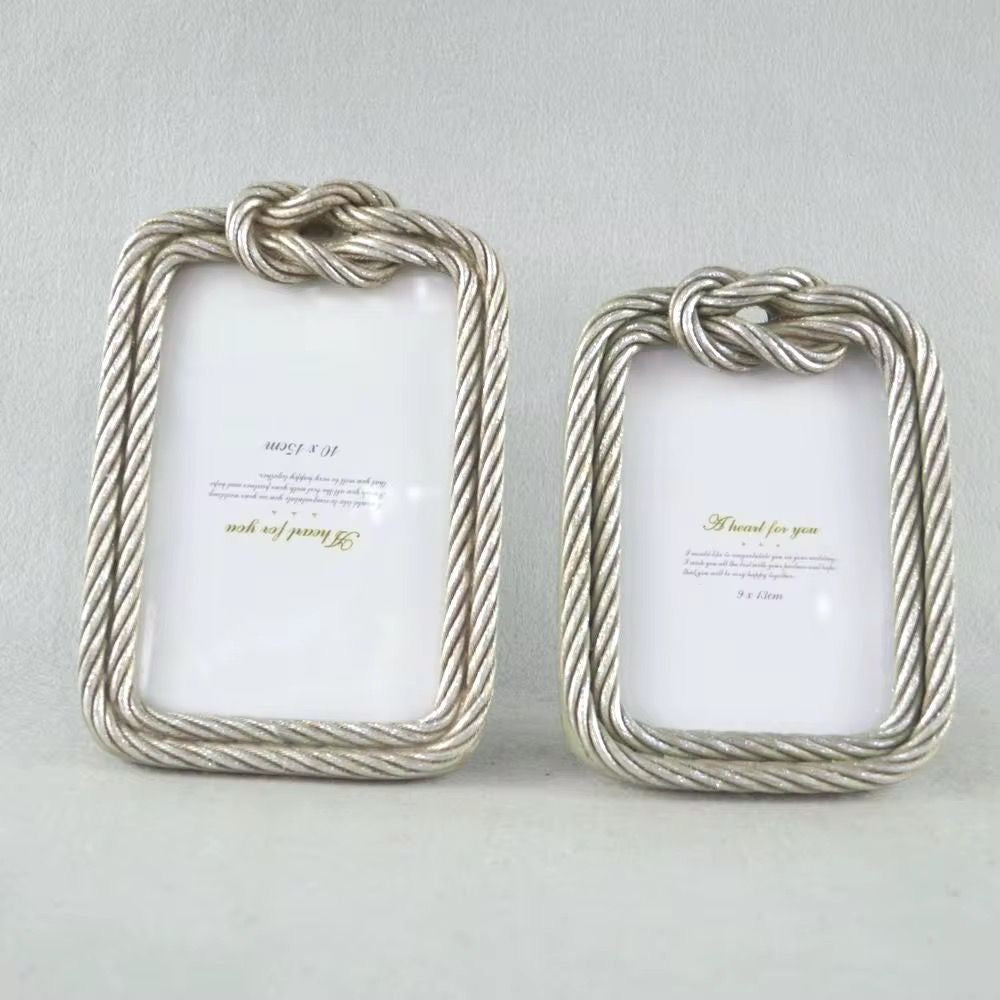 Round & rectangle Silve Rope Photo Frame