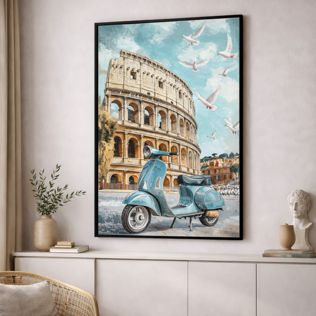 Rome Vespa Escape Canvas