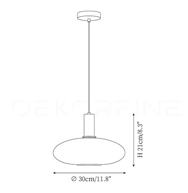 Modern Pendant Light with Frosted White Glass and Gold Accents
